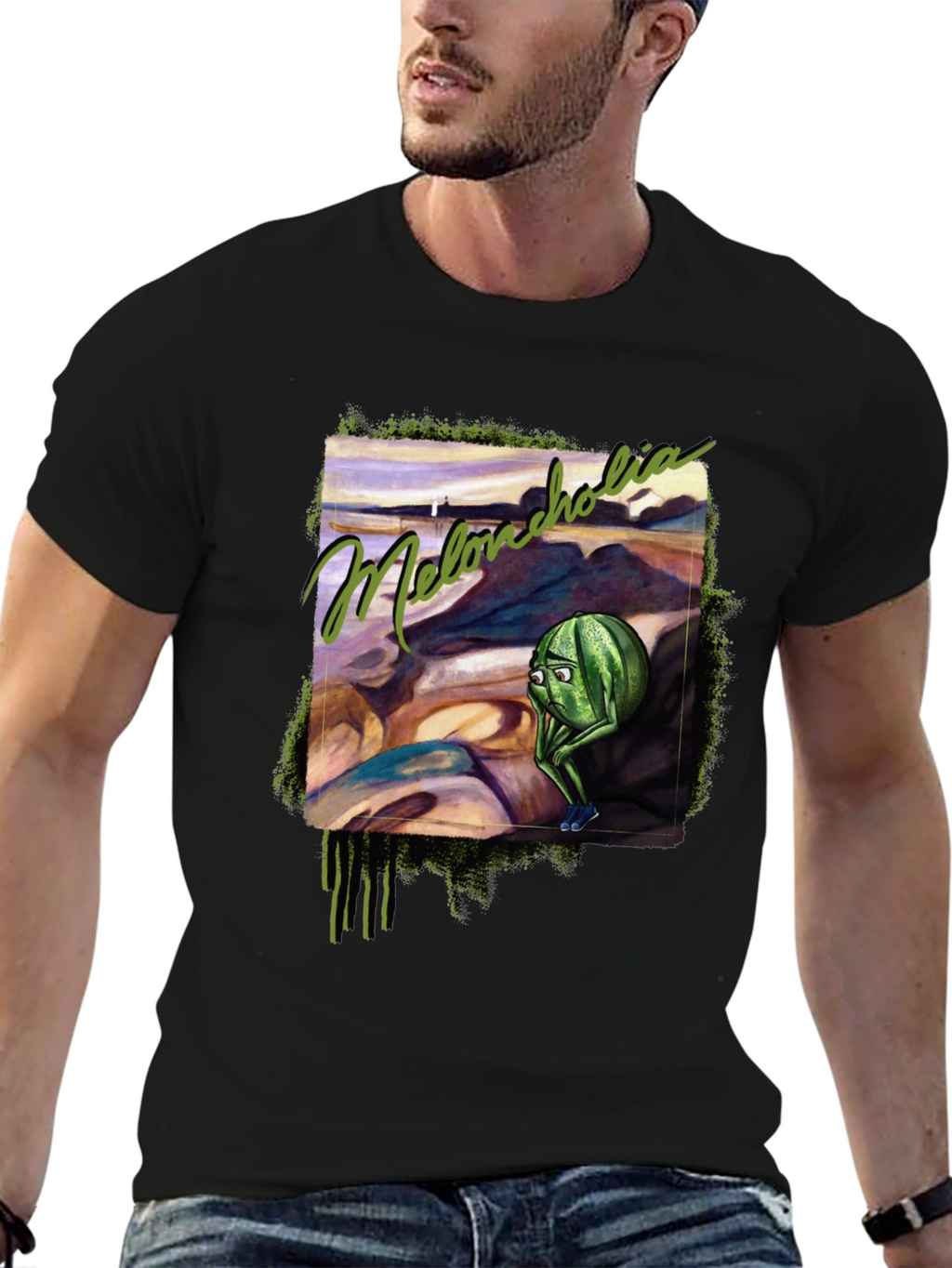 Melancholia Watermelon Graphic Tee - Expressive Design