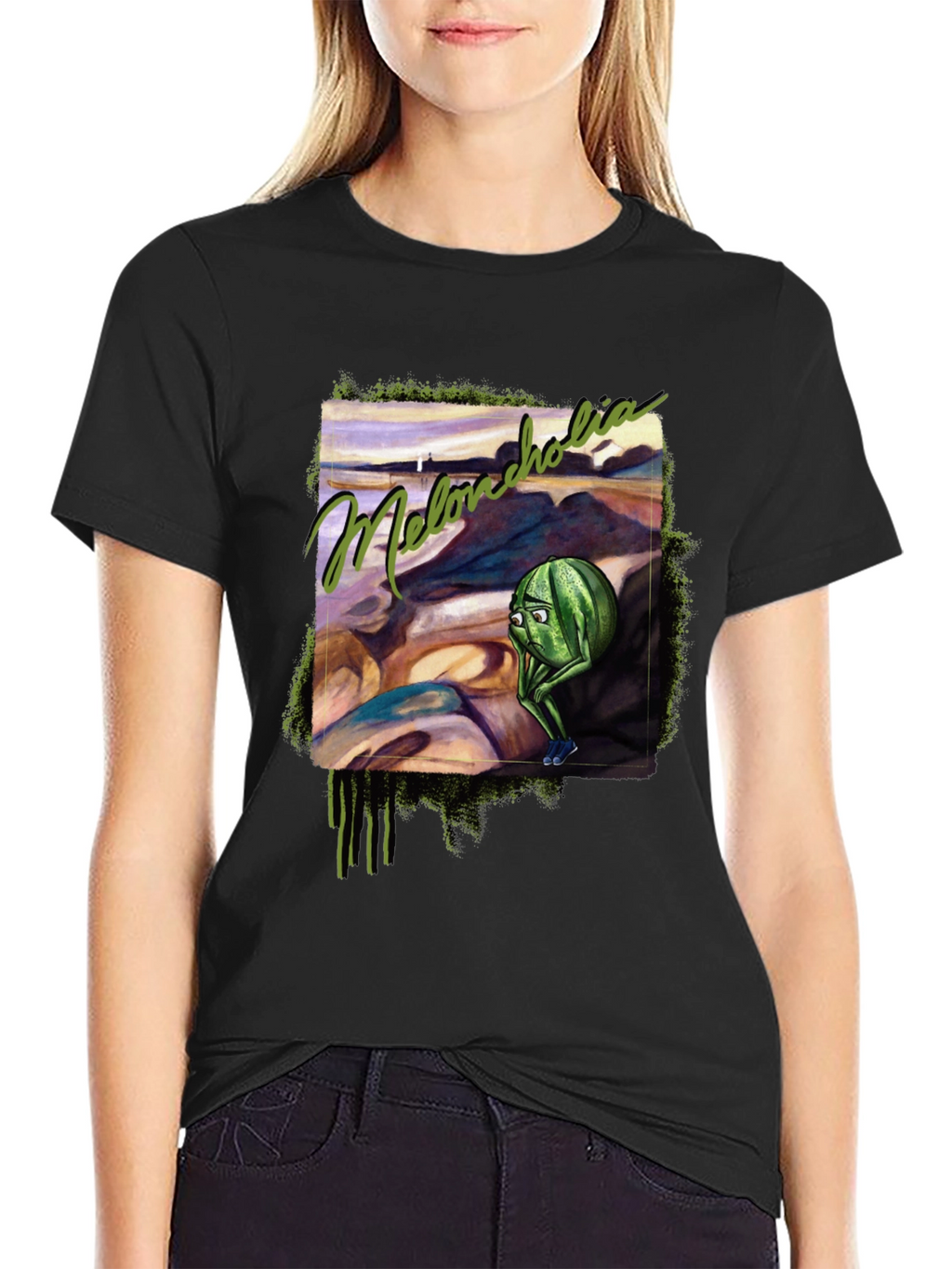 Melancholia Watermelon Graphic Tee - Expressive Design