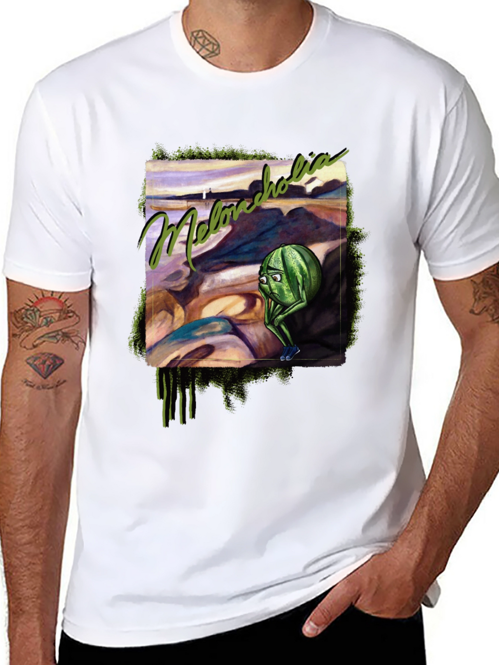 Melancholia Watermelon Graphic Tee - Expressive Design