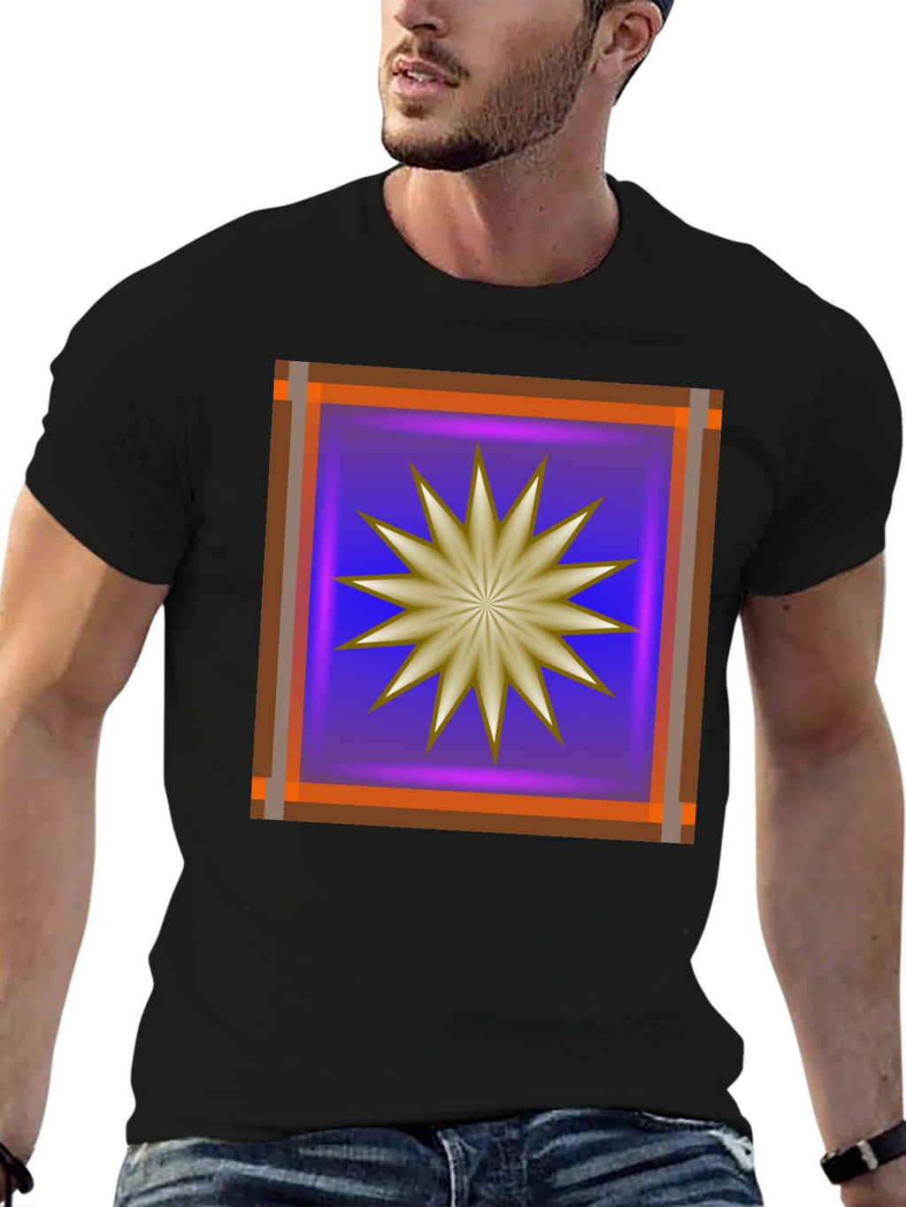 Abstract Starburst Graphic T-Shirt