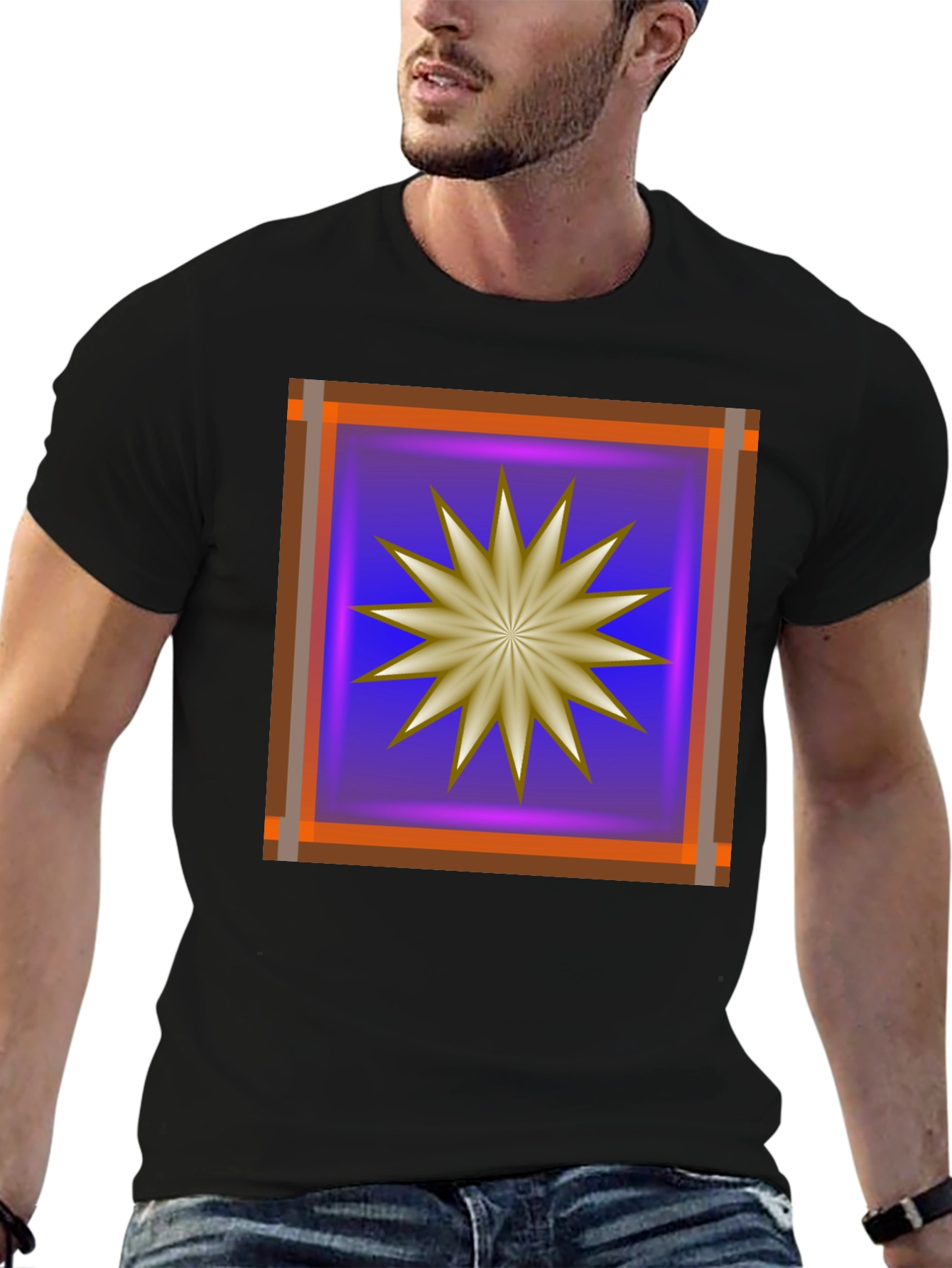 Abstract Starburst Graphic T-Shirt