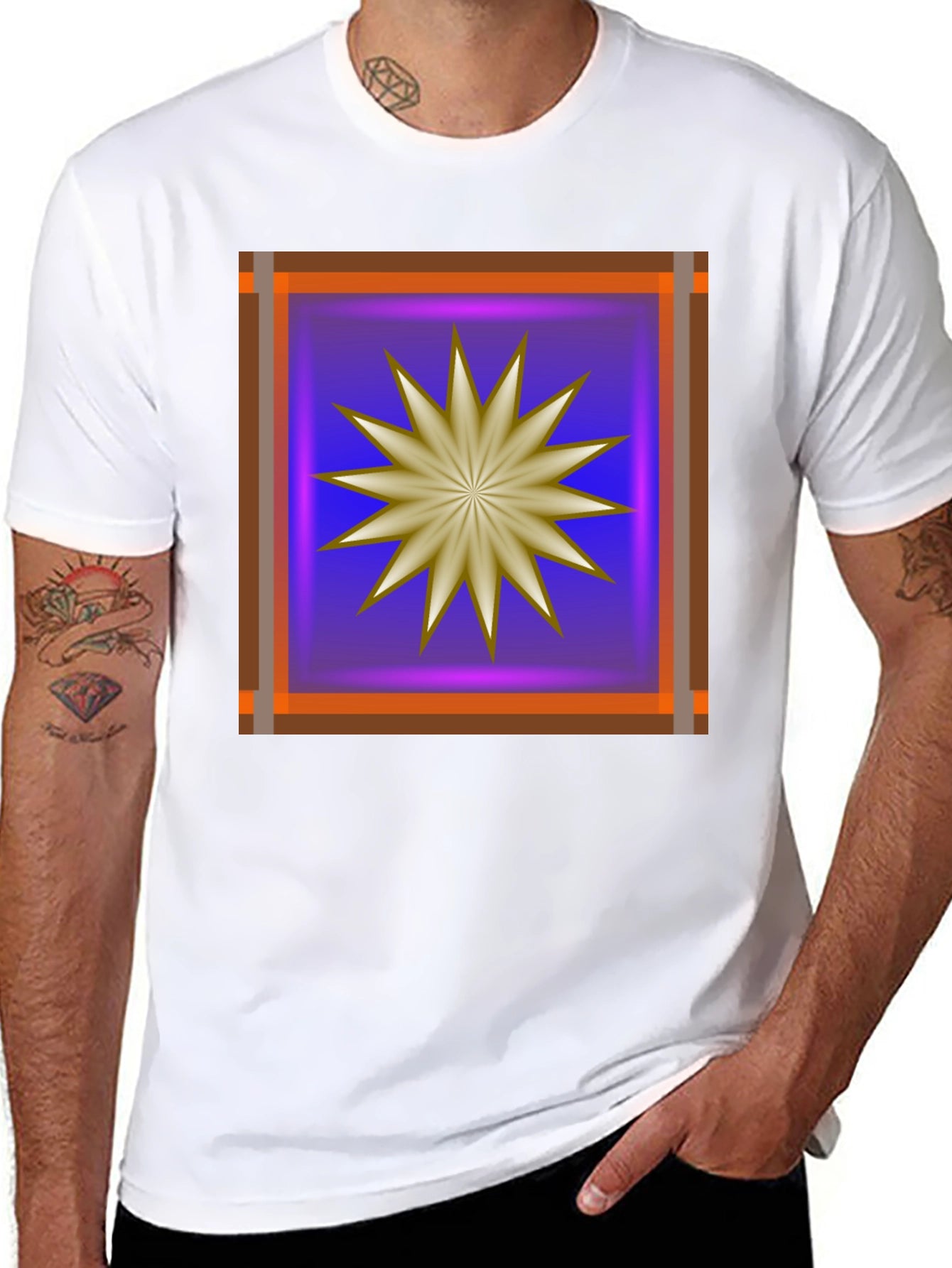 Abstract Starburst Graphic T-Shirt