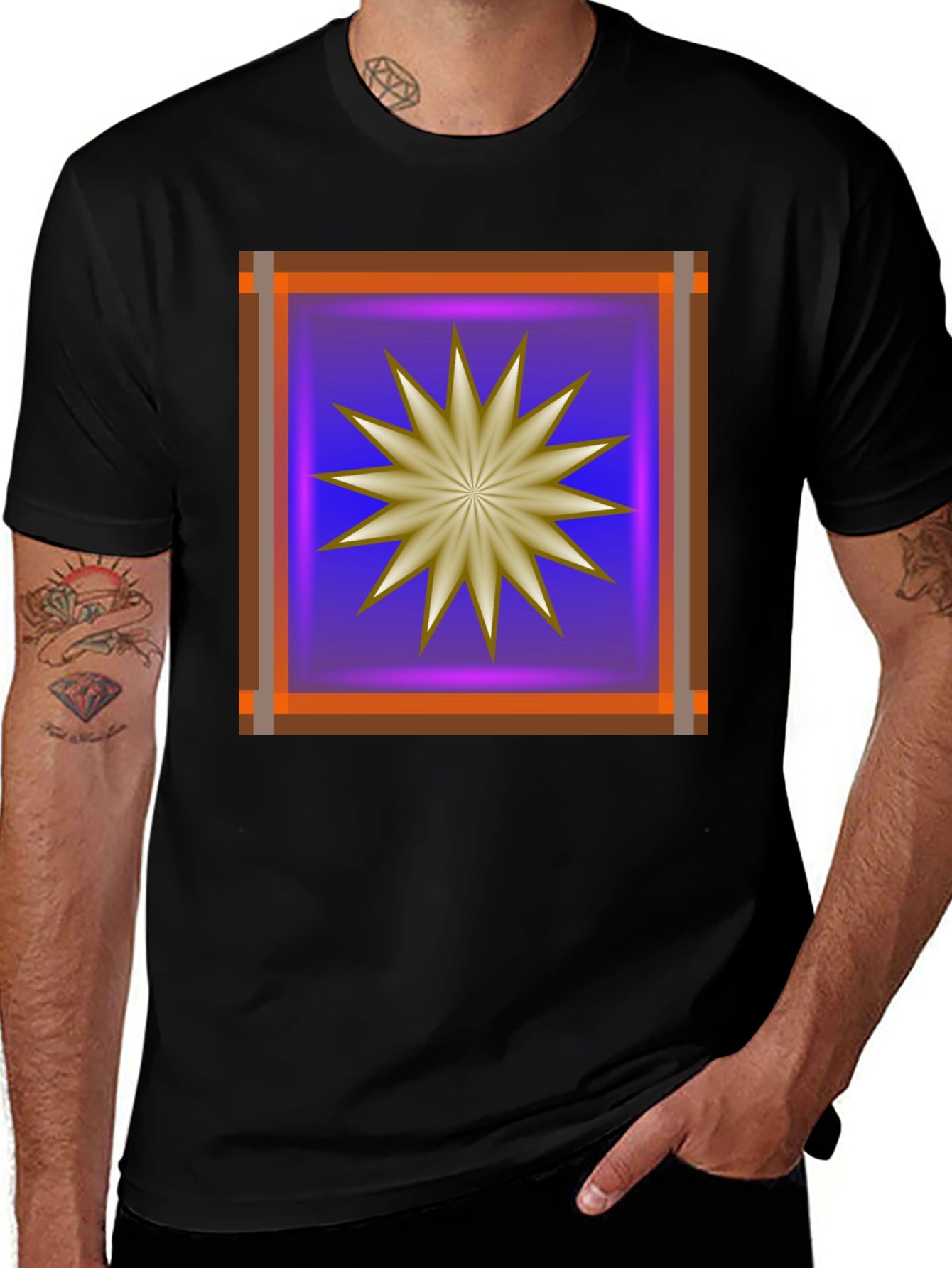 Abstract Starburst Graphic T-Shirt