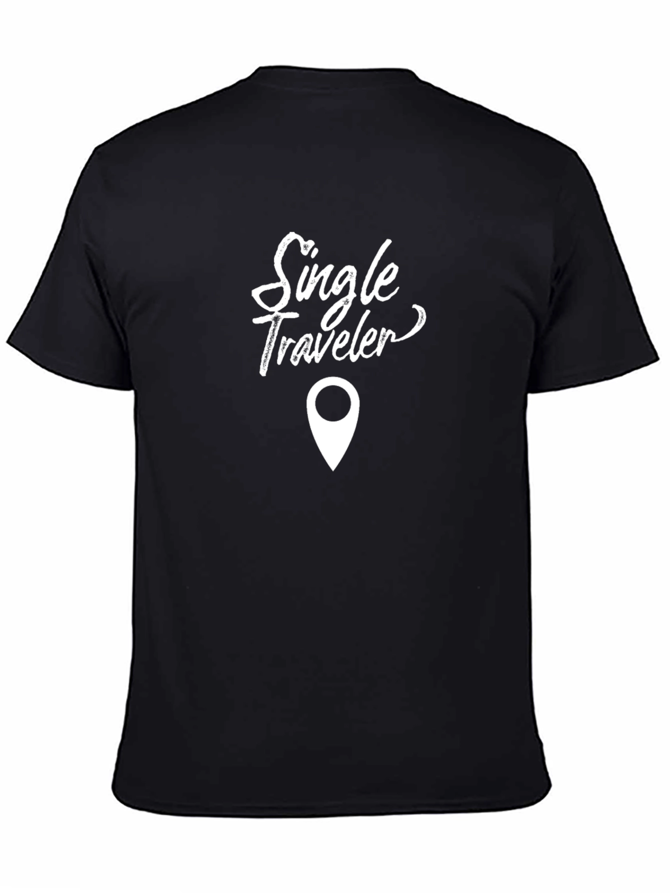 Single Traveler Black Cotton Graphic Tee