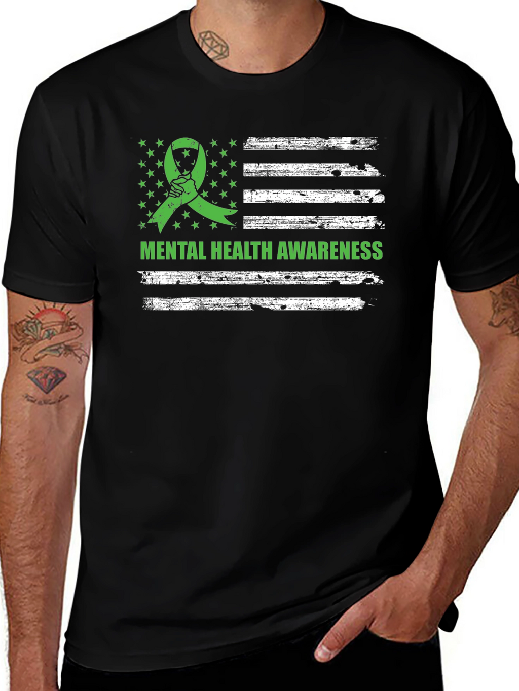 Mental Health Awareness Flag Graphic T-Shirt