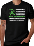 Mental Health Awareness Flag Graphic T-Shirt