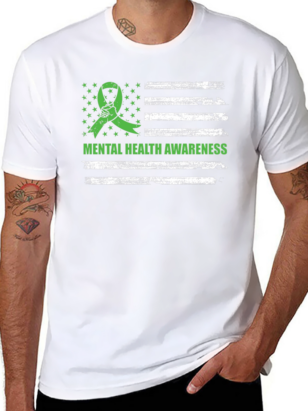 Mental Health Awareness Flag Graphic T-Shirt