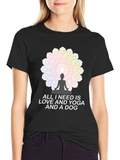 Love Yoga and Dog T-Shirt