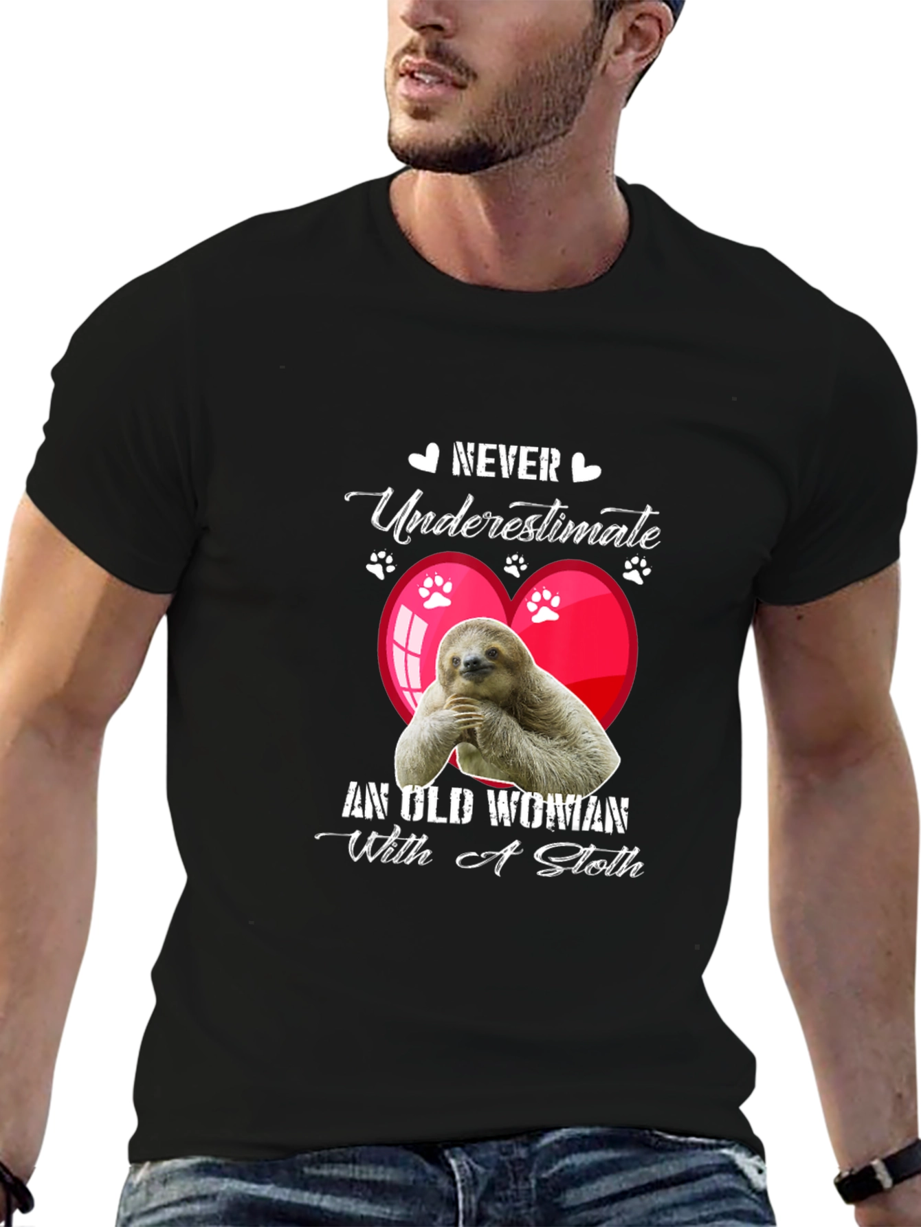 Never Underestimate T-Shirt - Sloth Design