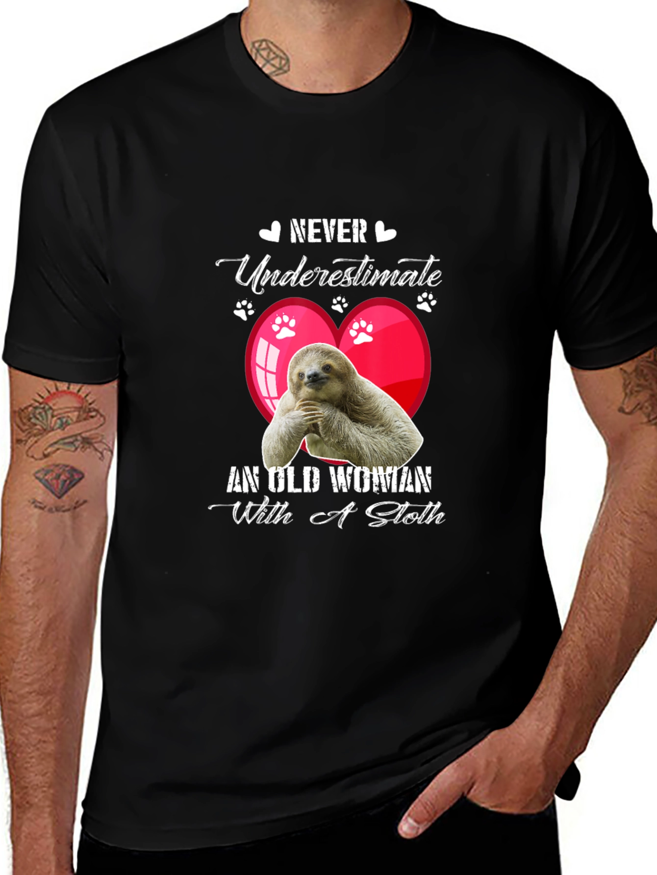 Never Underestimate T-Shirt - Sloth Design