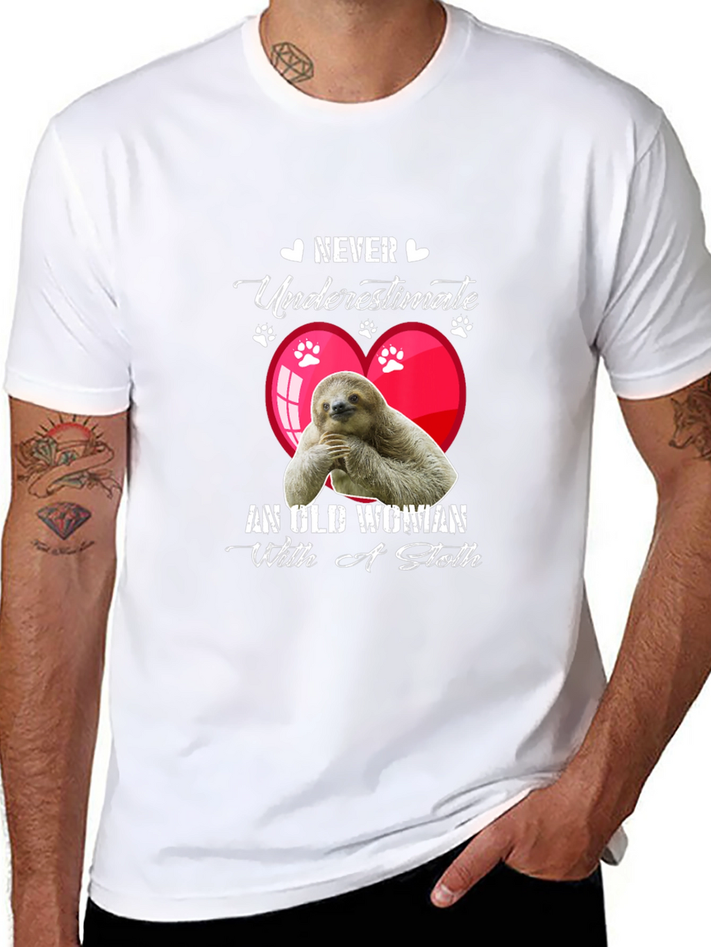 Never Underestimate T-Shirt - Sloth Design
