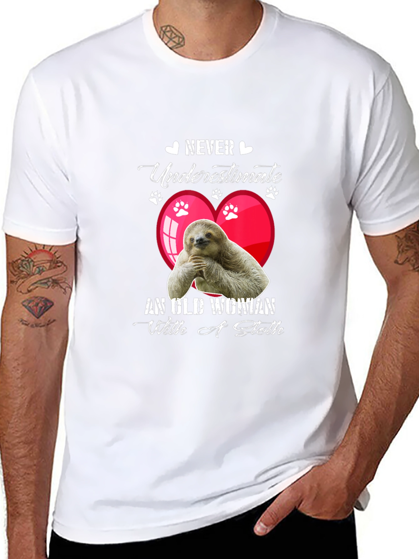 Never Underestimate T-Shirt - Sloth Design
