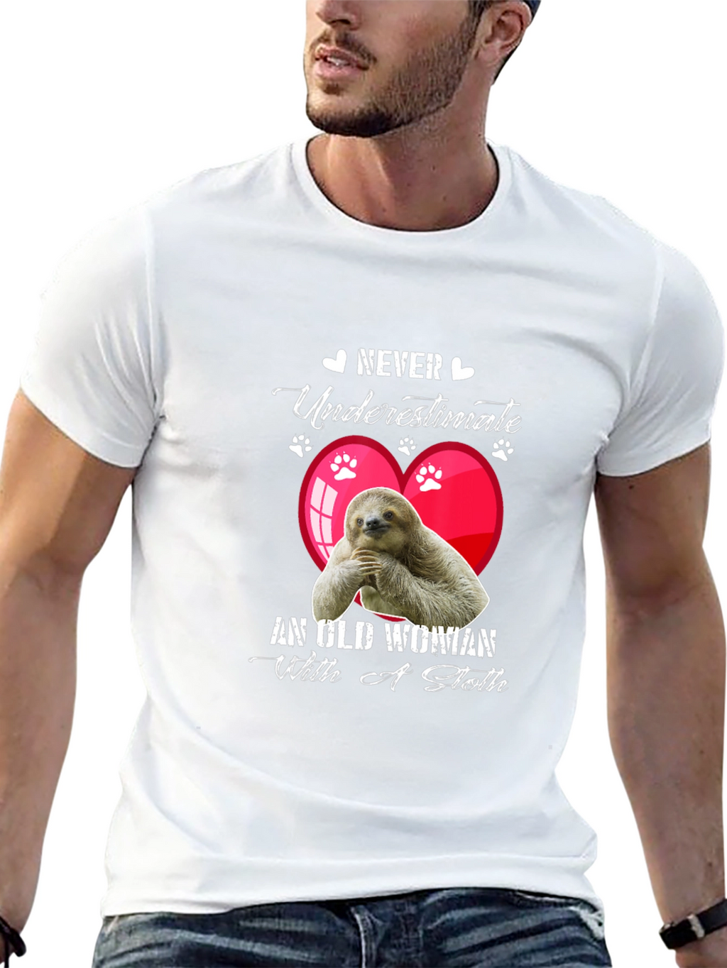 Never Underestimate T-Shirt - Sloth Design
