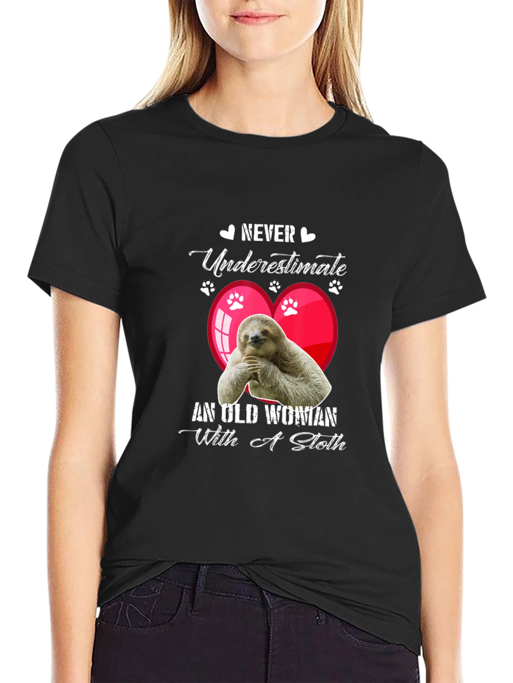 Never Underestimate T-Shirt - Sloth Design