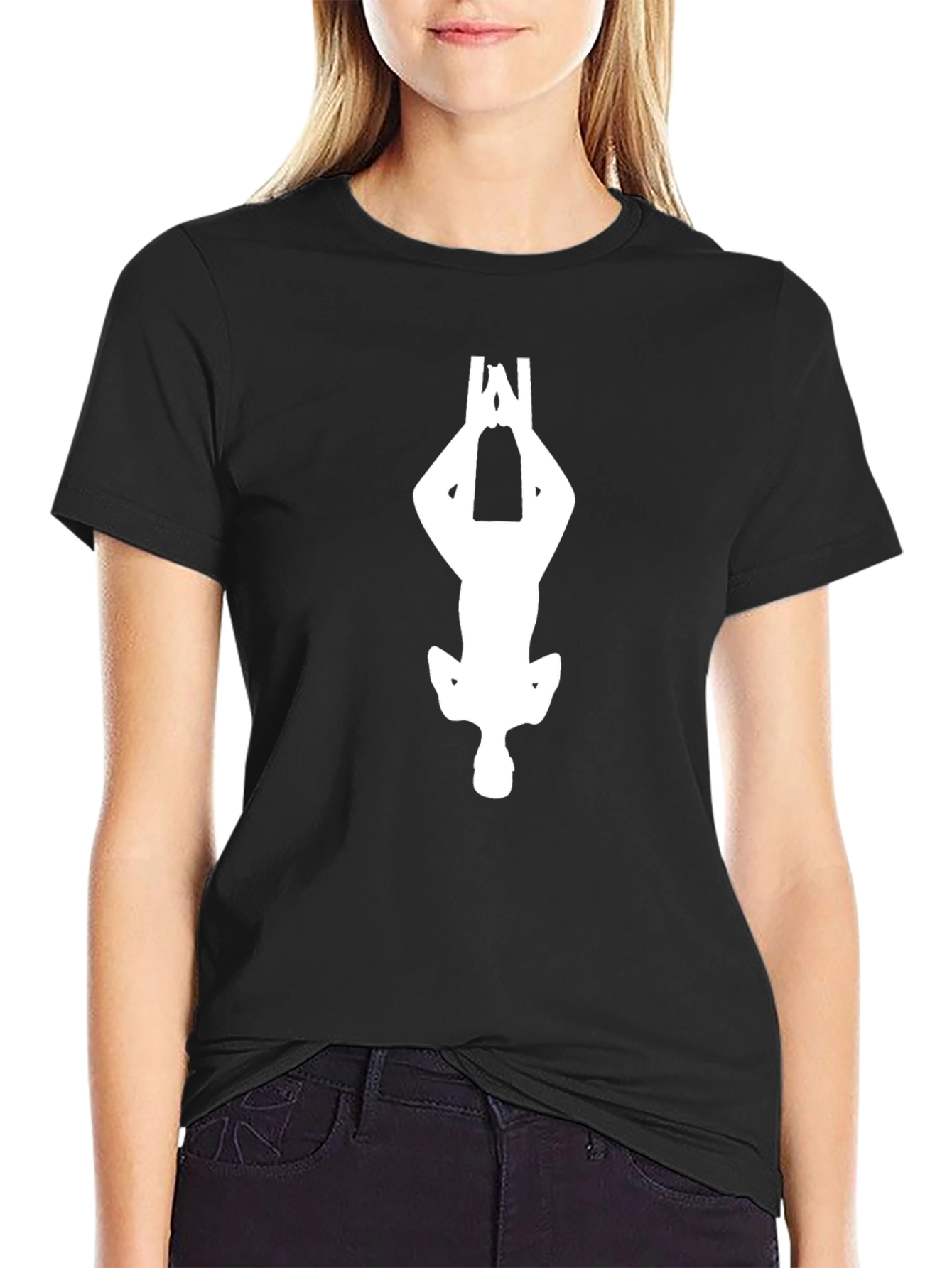 Upside Down Figure Black Tee