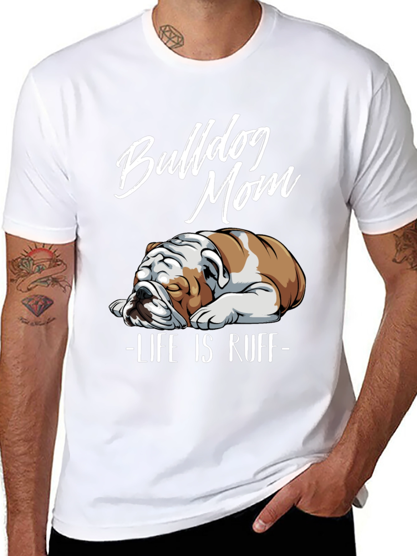 Bulldog Mom T-Shirt - Life is Ruff