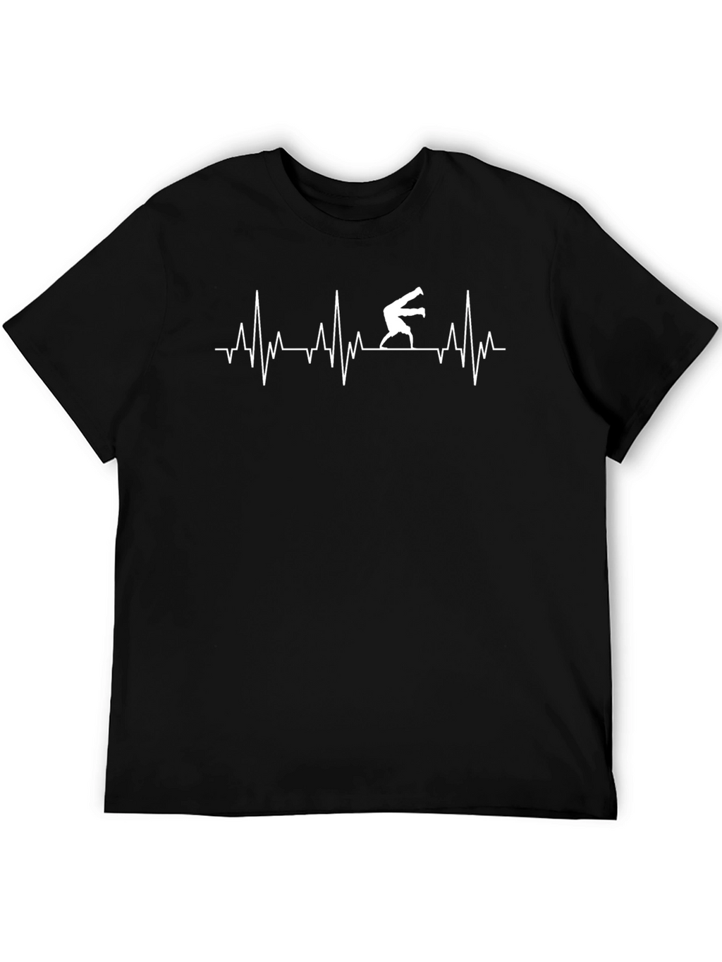 Wrestling Heartbeat T-Shirt - Black Cotton Tee