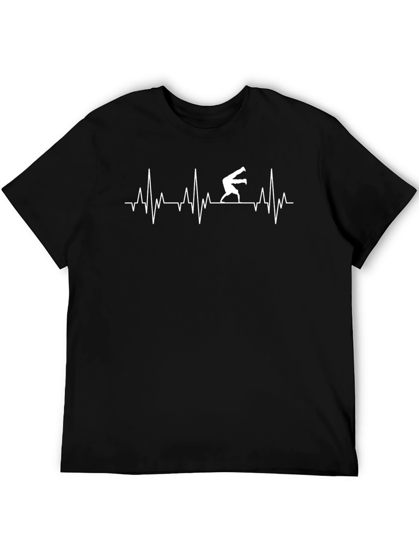 Wrestling Heartbeat T-Shirt - Black Cotton Tee