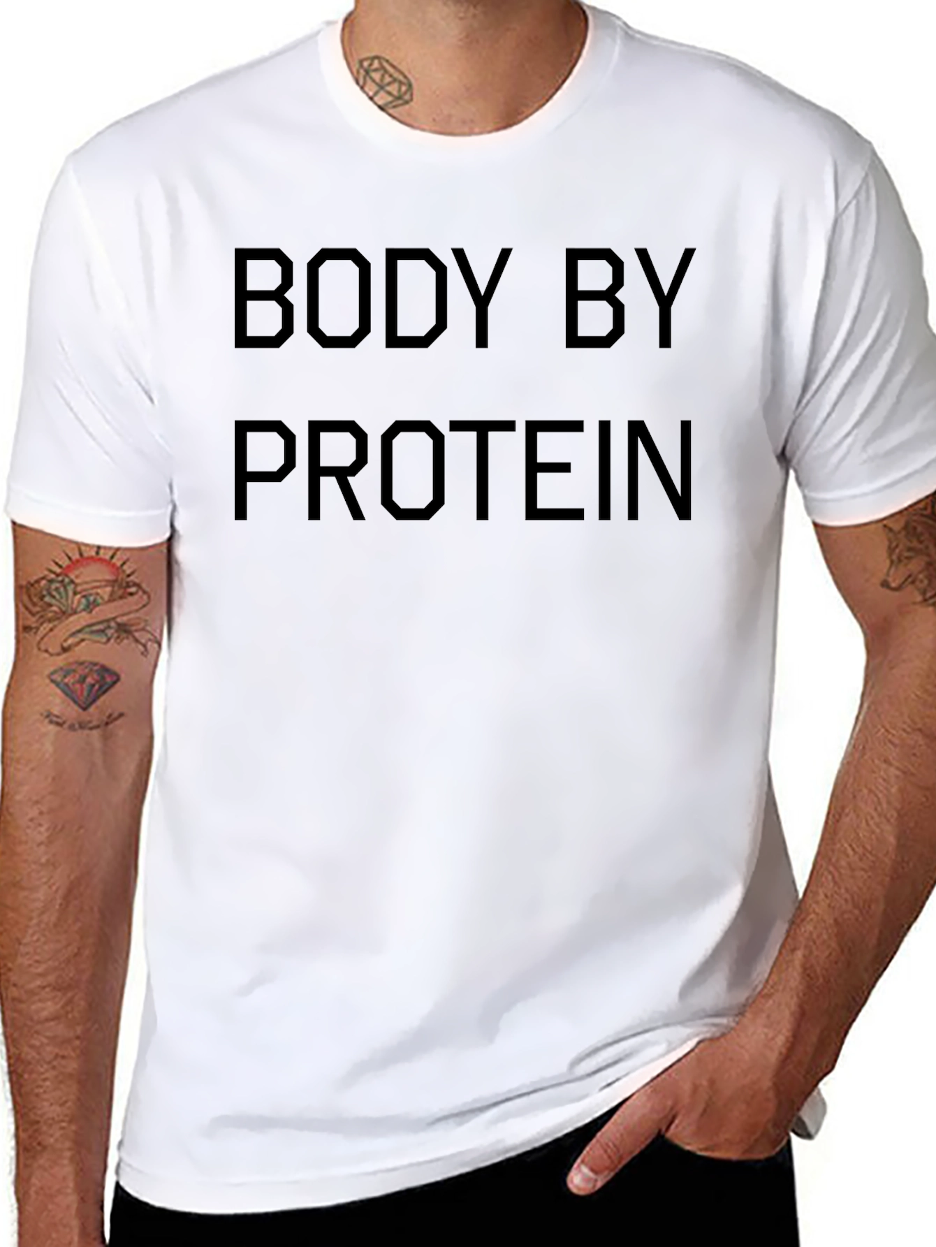 Body By Protein Black Graphic Tee