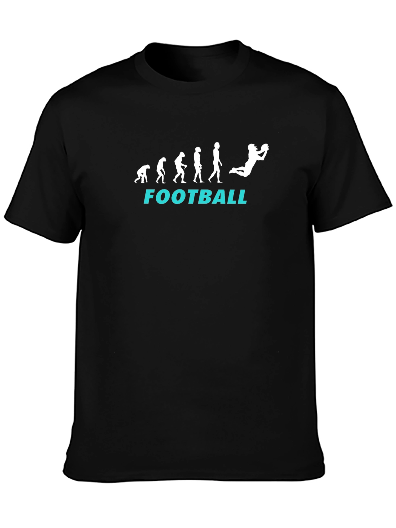 Football Evolution T-Shirt - Black Graphic Tee