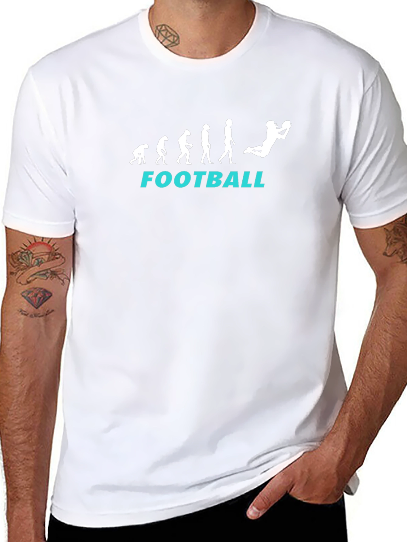 Football Evolution T-Shirt - Black Graphic Tee