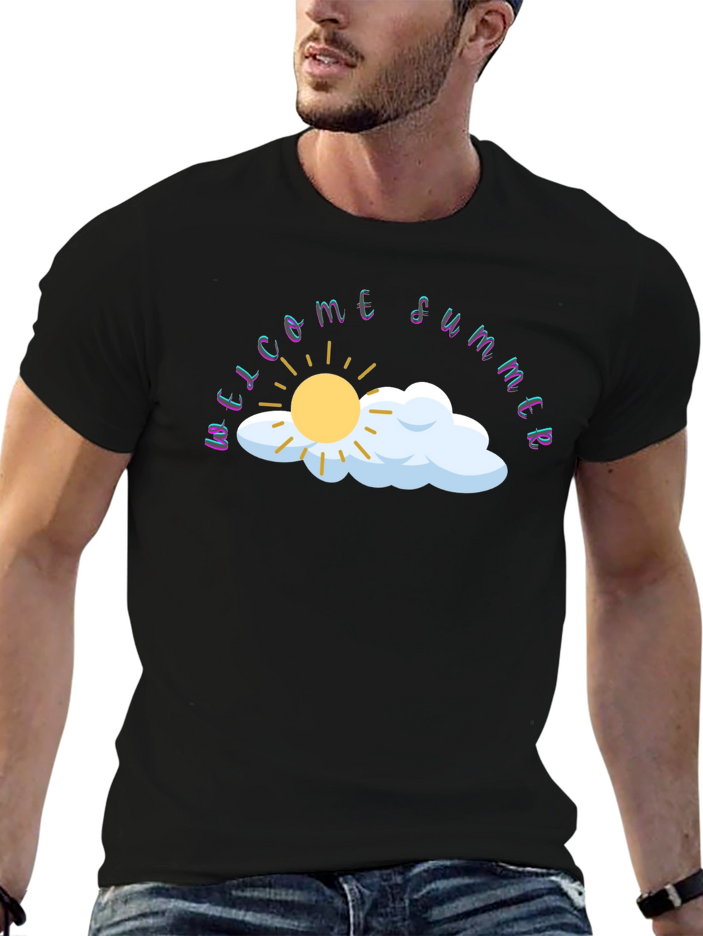 Welcome Summer Black Graphic Tee