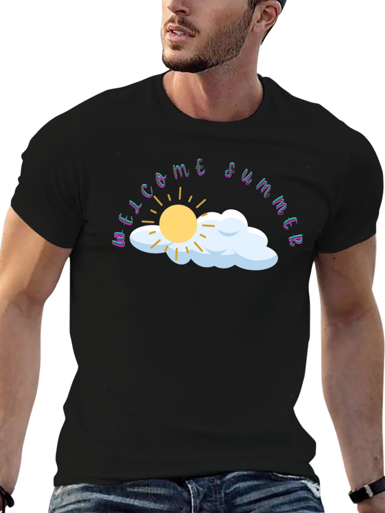 Welcome Summer Black Graphic Tee