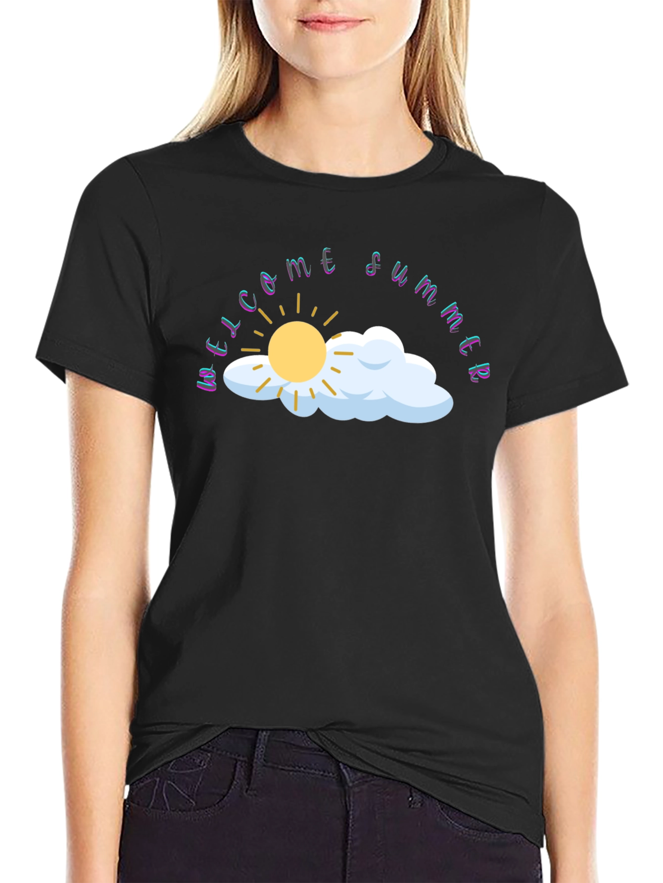 Welcome Summer Black Graphic Tee