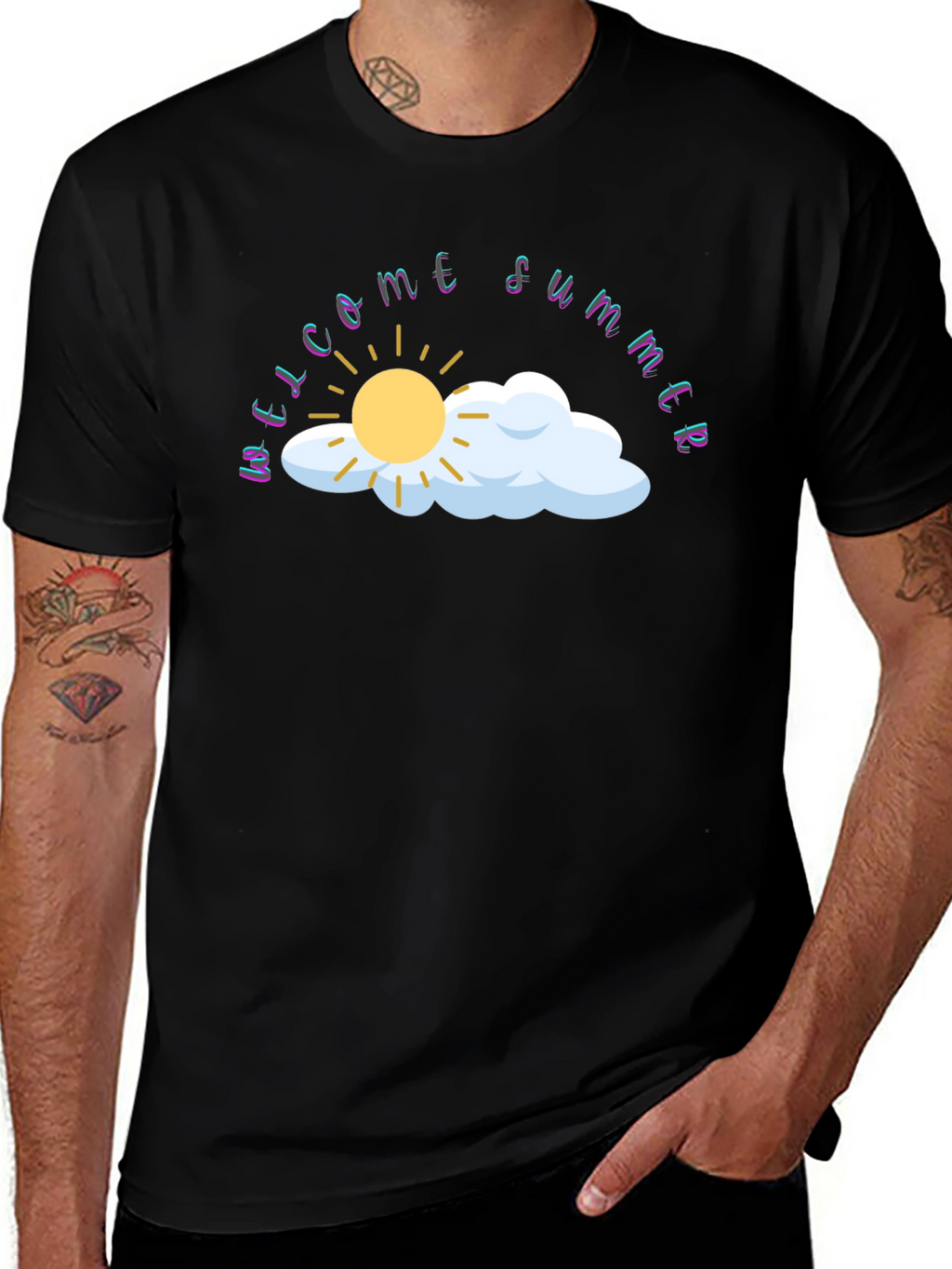 Welcome Summer Black Graphic Tee
