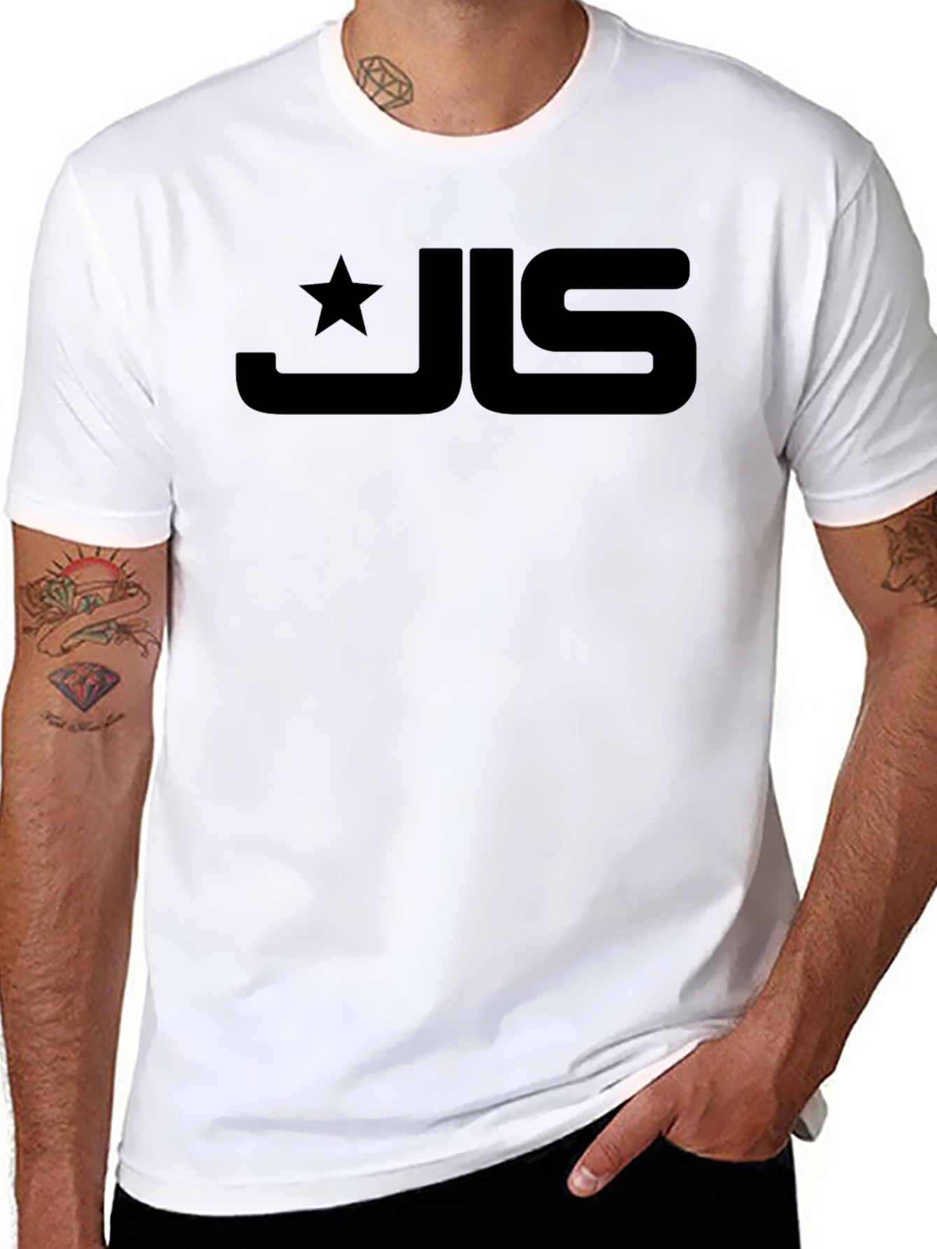 Mens Black T-Shirt with Graphic Logo Design