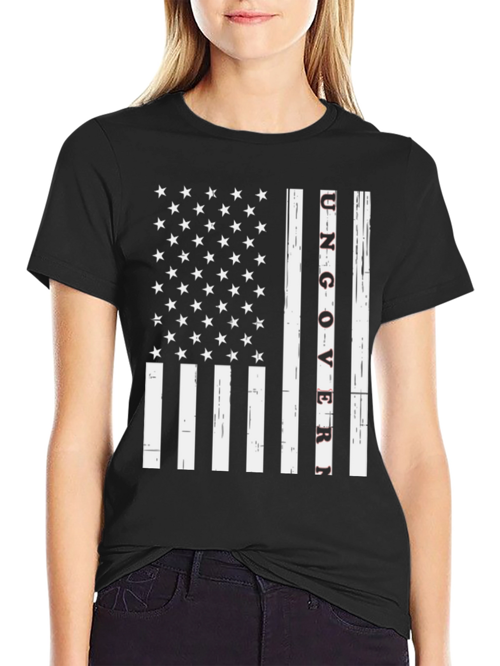 Ungovern American Flag Graphic Tee - Black