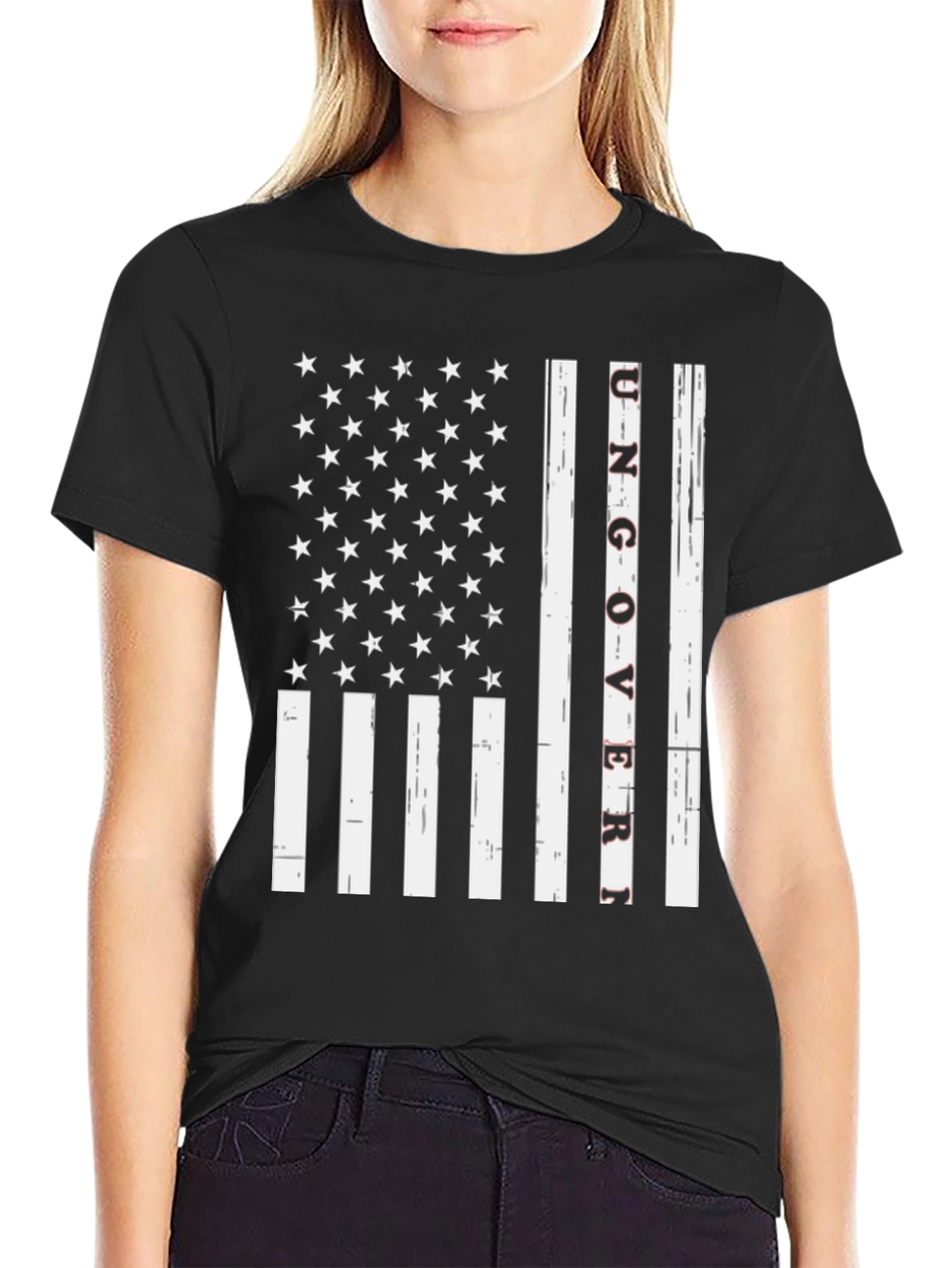 Ungovern American Flag Graphic Tee - Black