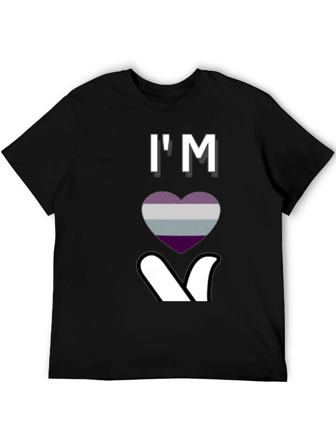 Ace Pride Heart Graphic T-Shirt - Black