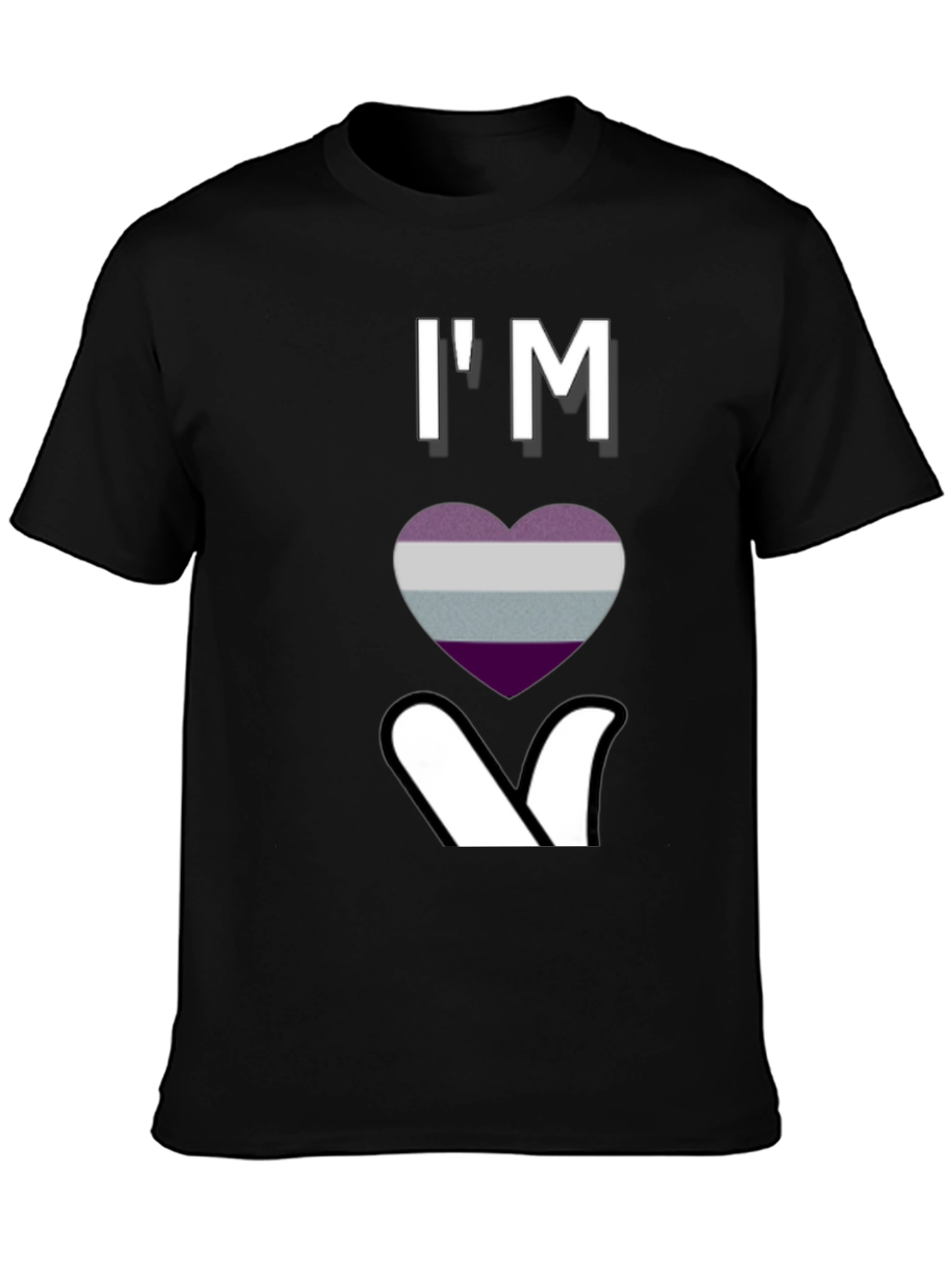 Ace Pride Heart Graphic T-Shirt - Black