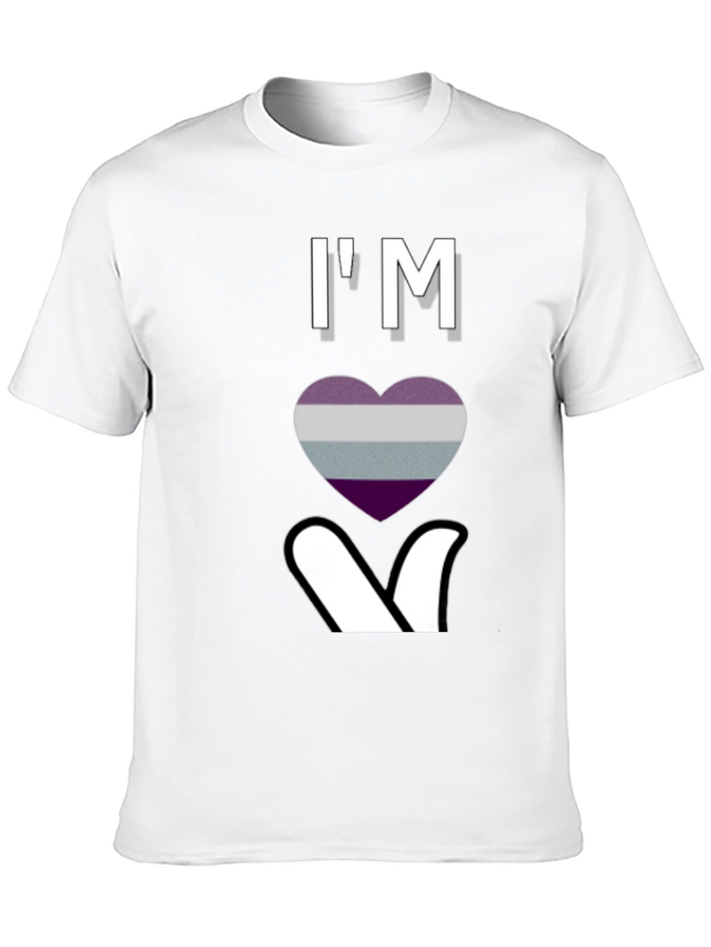 Ace Pride Heart Graphic T-Shirt - Black