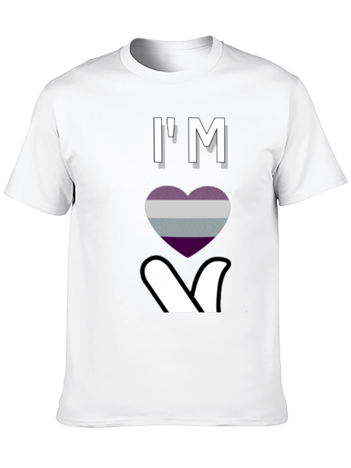 Ace Pride Heart Graphic T-Shirt - Black