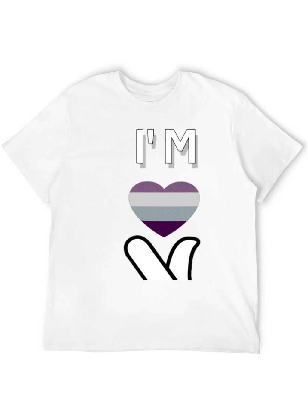 Ace Pride Heart Graphic T-Shirt - Black