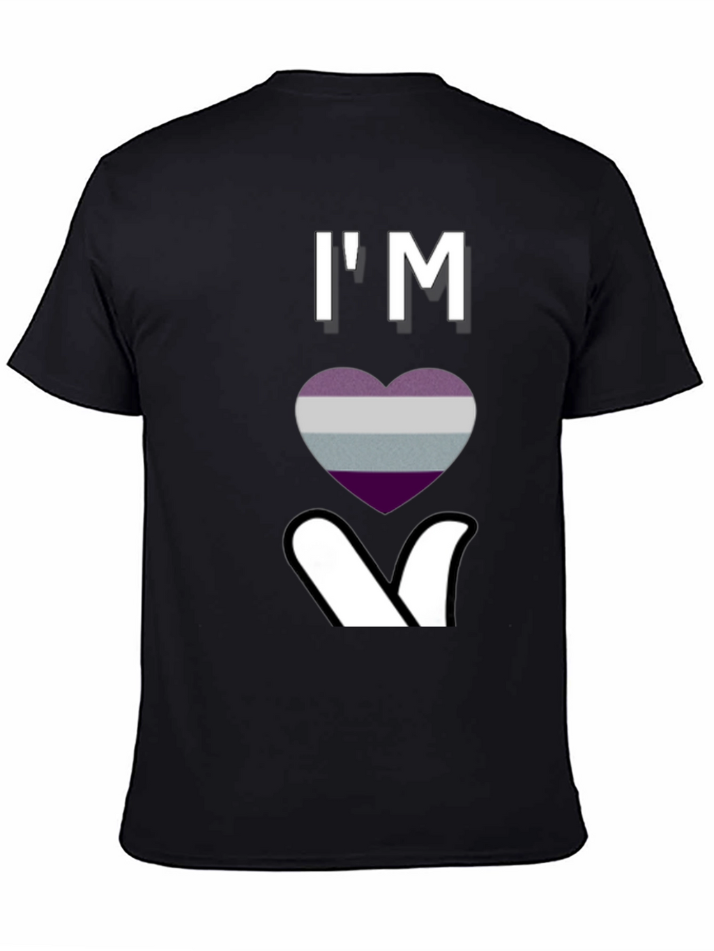 Ace Pride Heart Graphic T-Shirt - Black
