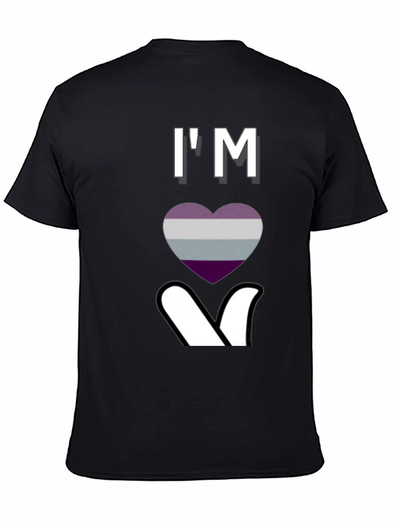Ace Pride Heart Graphic T-Shirt - Black