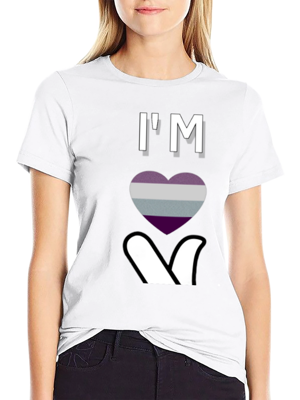 Ace Pride Heart Graphic T-Shirt - Black