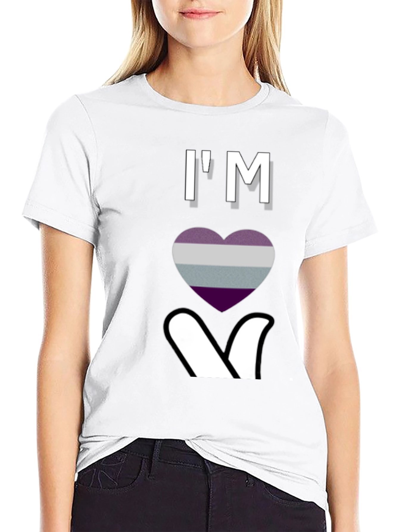 Ace Pride Heart Graphic T-Shirt - Black