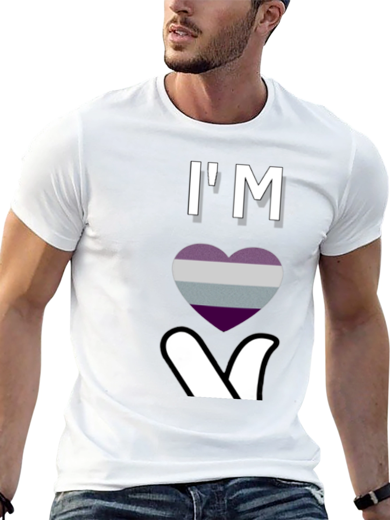 Ace Pride Heart Graphic T-Shirt - Black