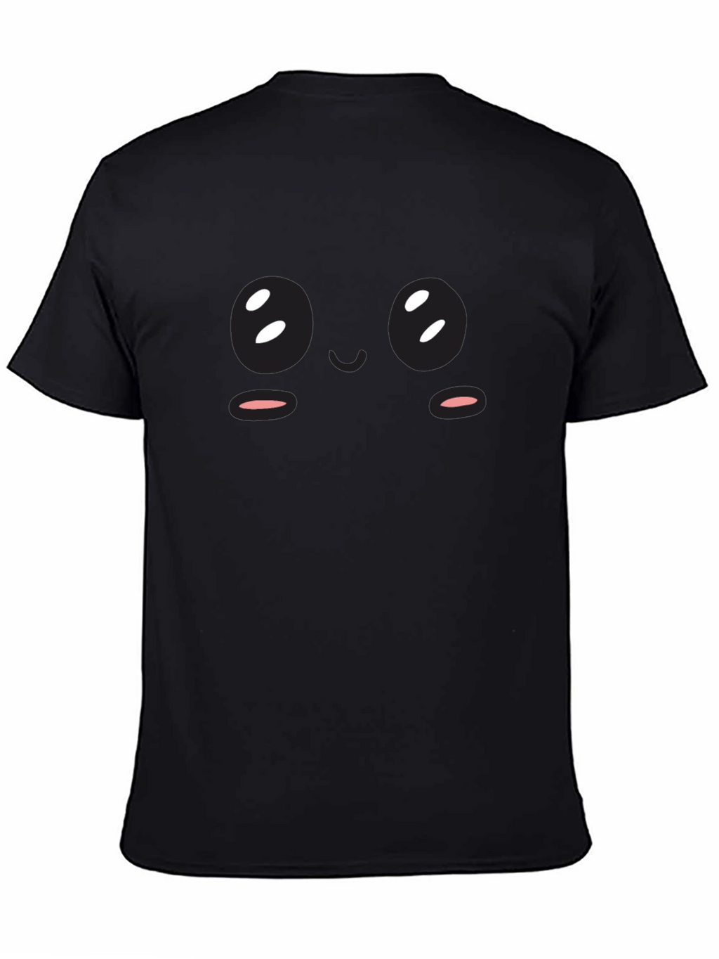 Cute Kawaii Face Graphic Black T-Shirt
