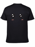 Cute Kawaii Face Graphic Black T-Shirt