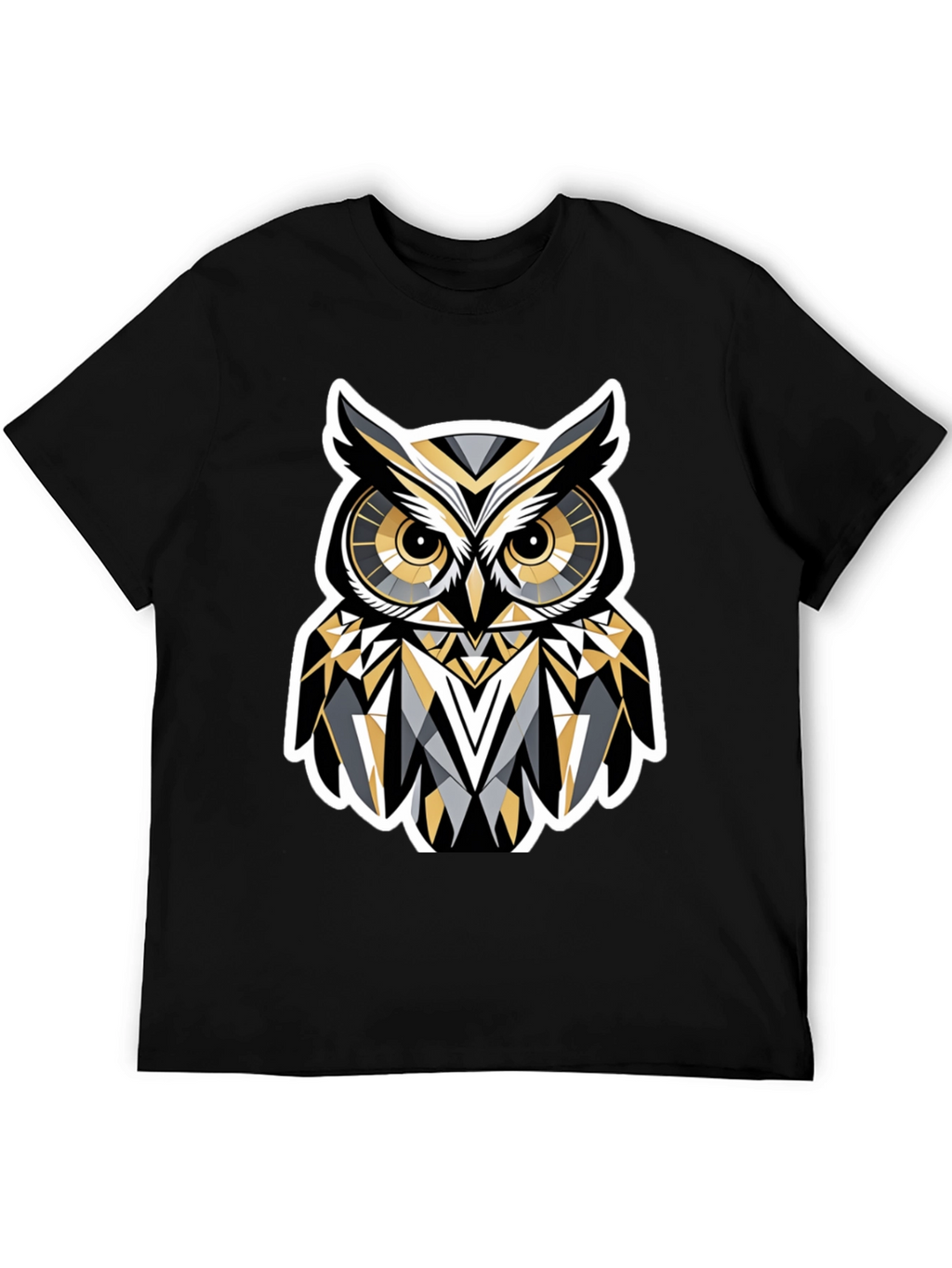 Geometric Owl Graphic Print T-Shirt