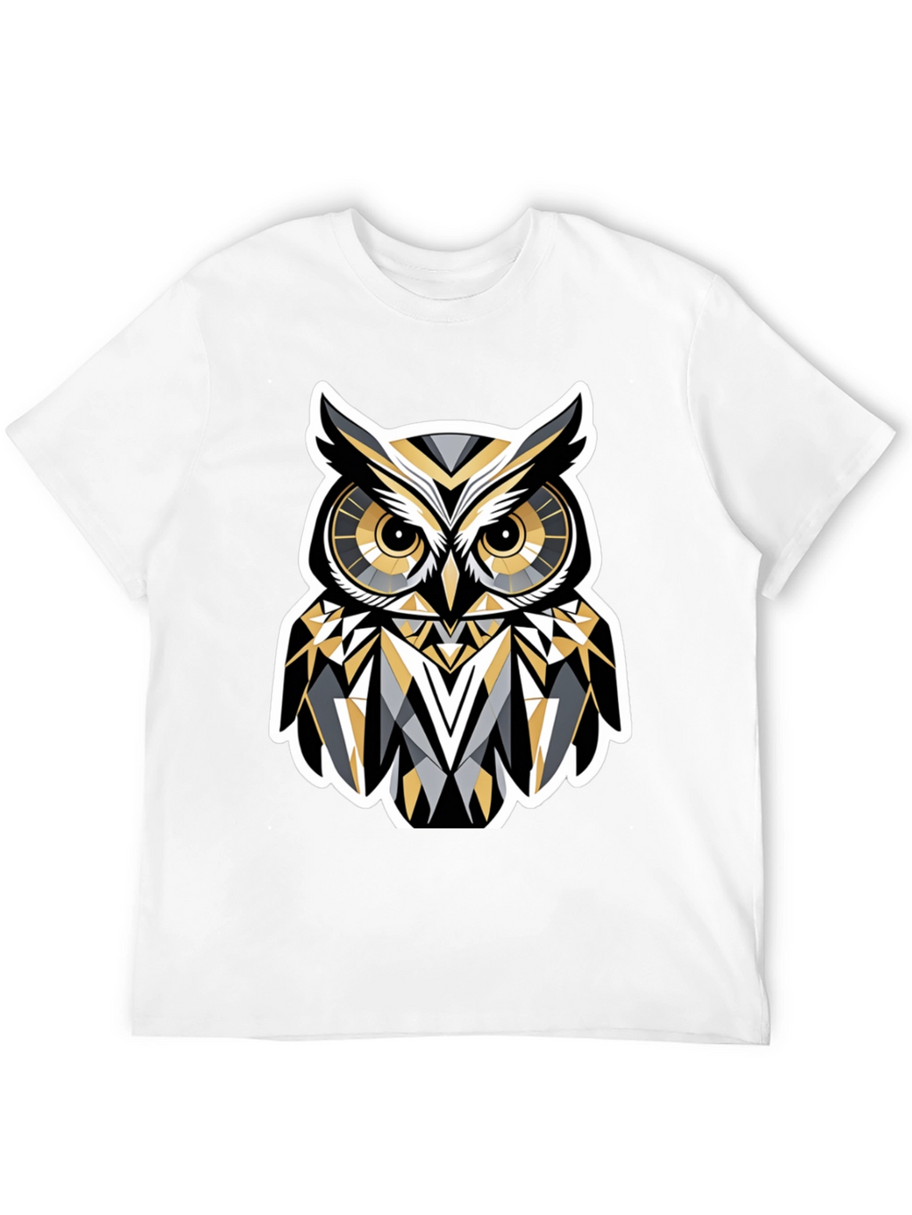 Geometric Owl Graphic Print T-Shirt