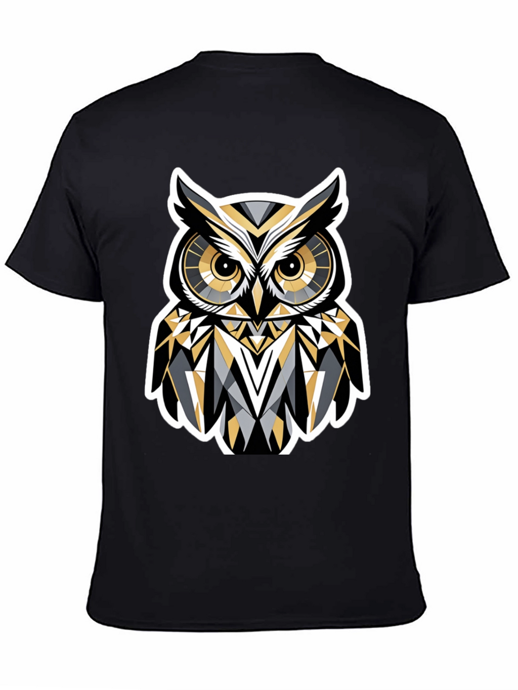 Geometric Owl Graphic Print T-Shirt