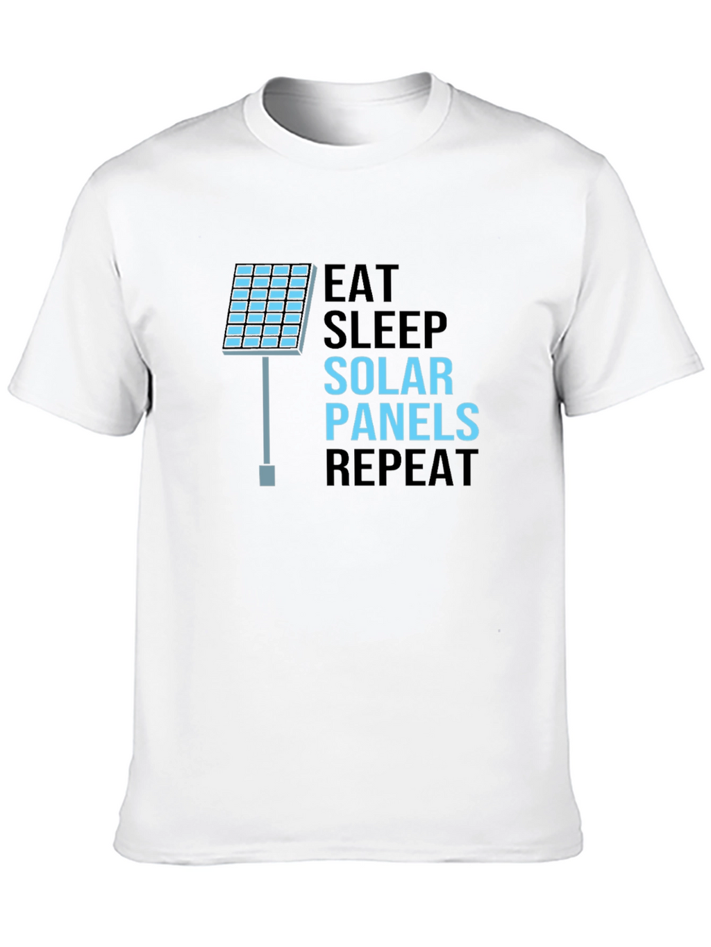 Eat Sleep Solar Panels Repeat Black T-Shirt