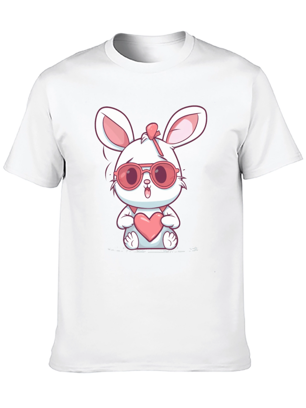 Cute Bunny Heart Graphic T-Shirt