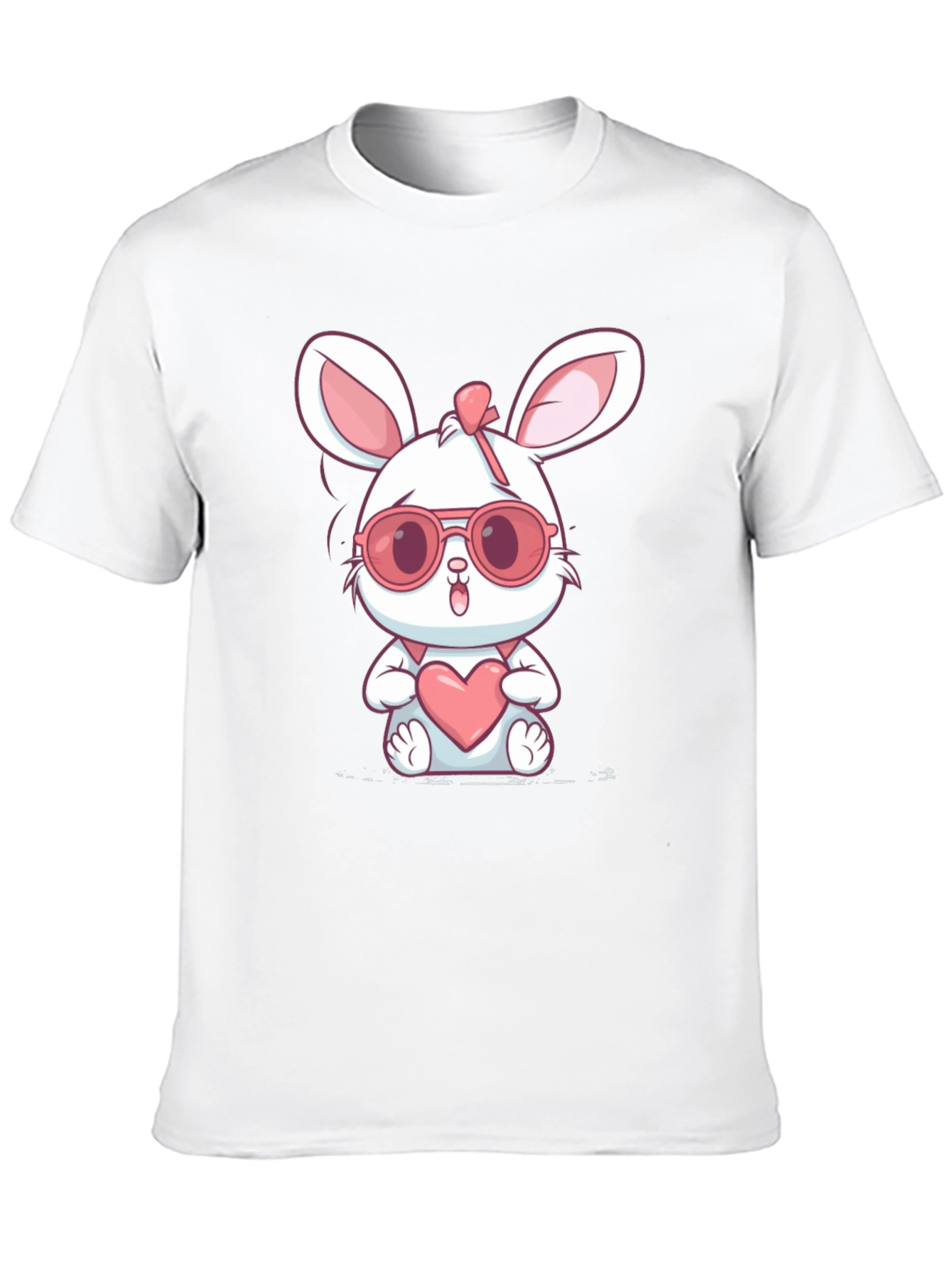 Cute Bunny Heart Graphic T-Shirt